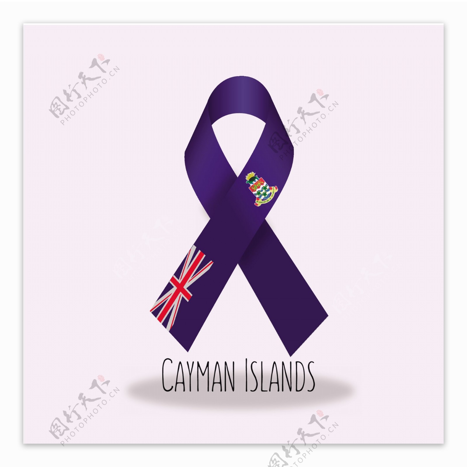 开曼群岛国旗丝带设计矢量素材