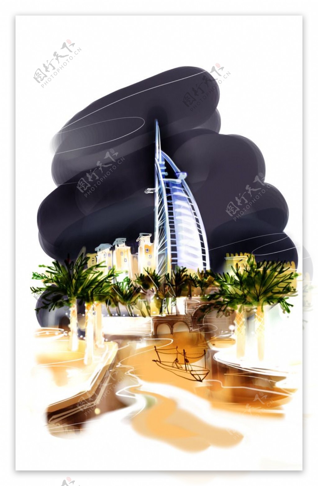 迪拜背景帆船酒店