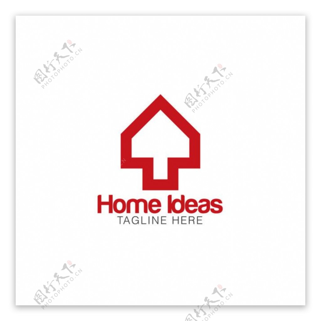 红色房屋别墅标志图片