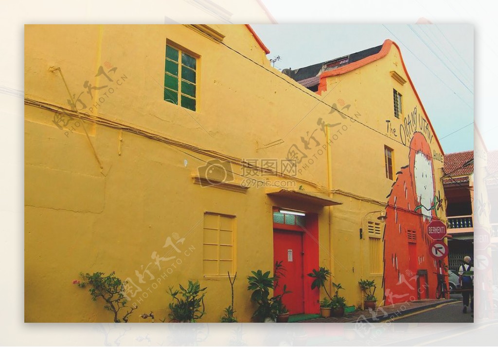 建筑黄色橙色寿命马来西亚马六甲本地