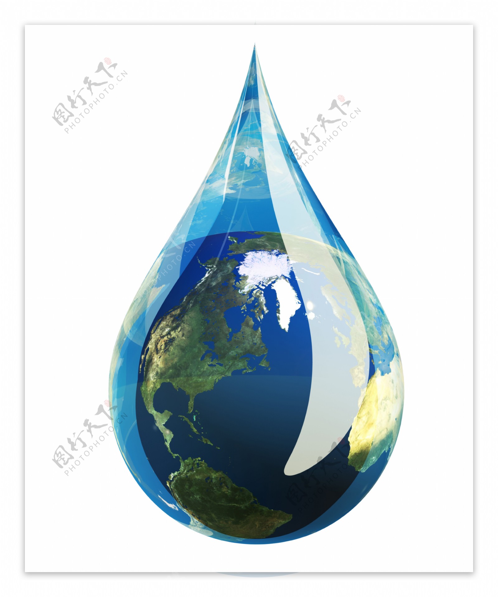 水滴里的地球图片