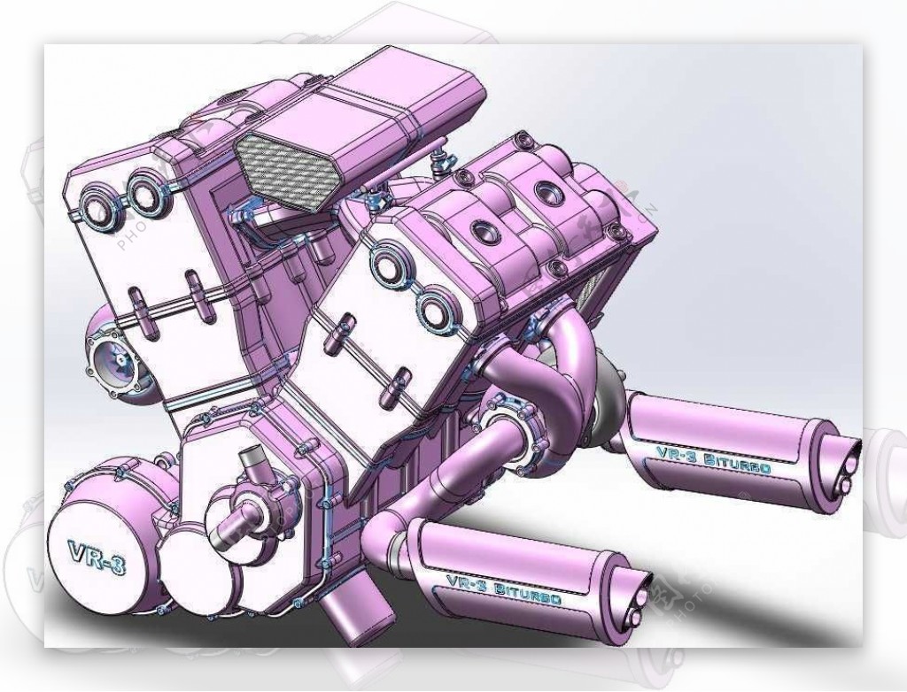 V4发动机机械模型
