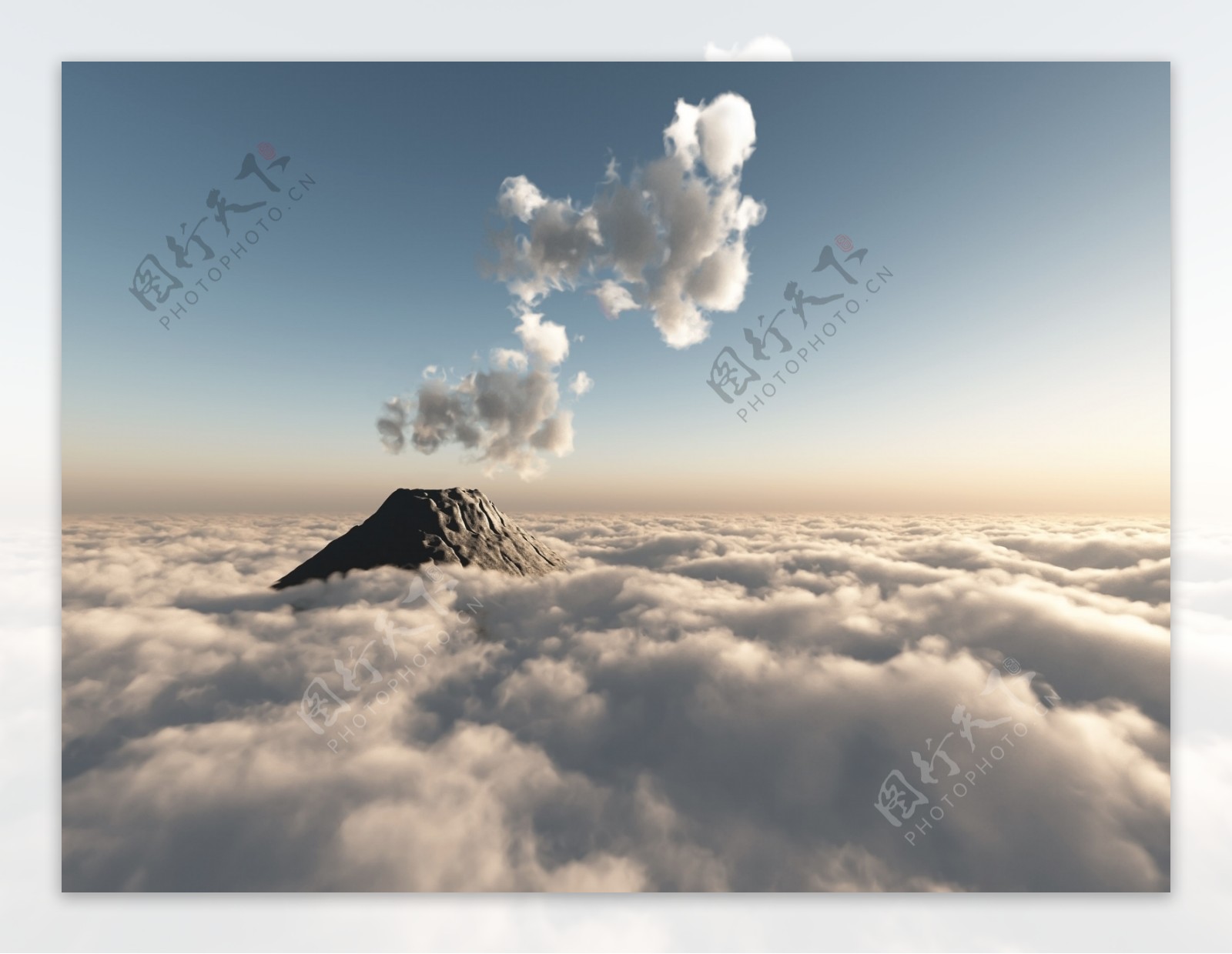 美丽的云层与山顶图片