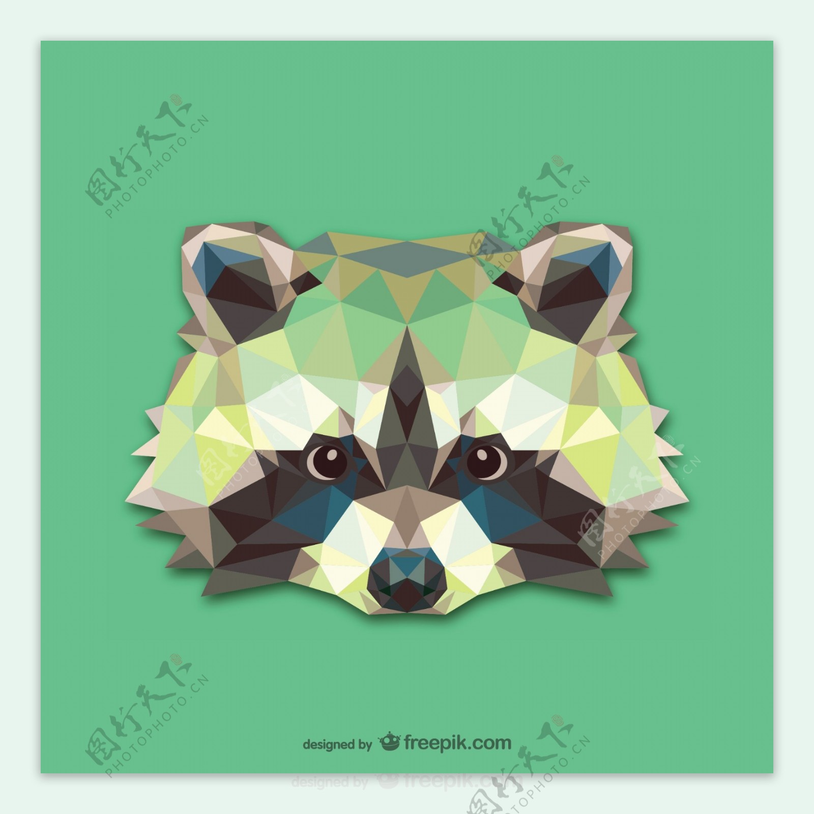 三角形的浣熊设计