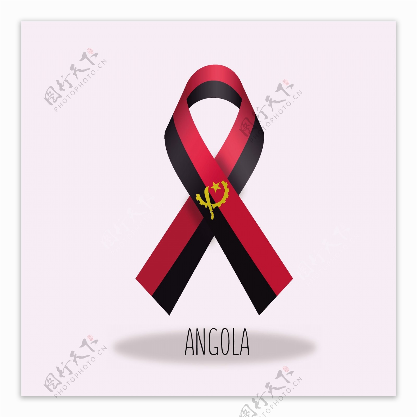 安哥拉国旗丝带设计