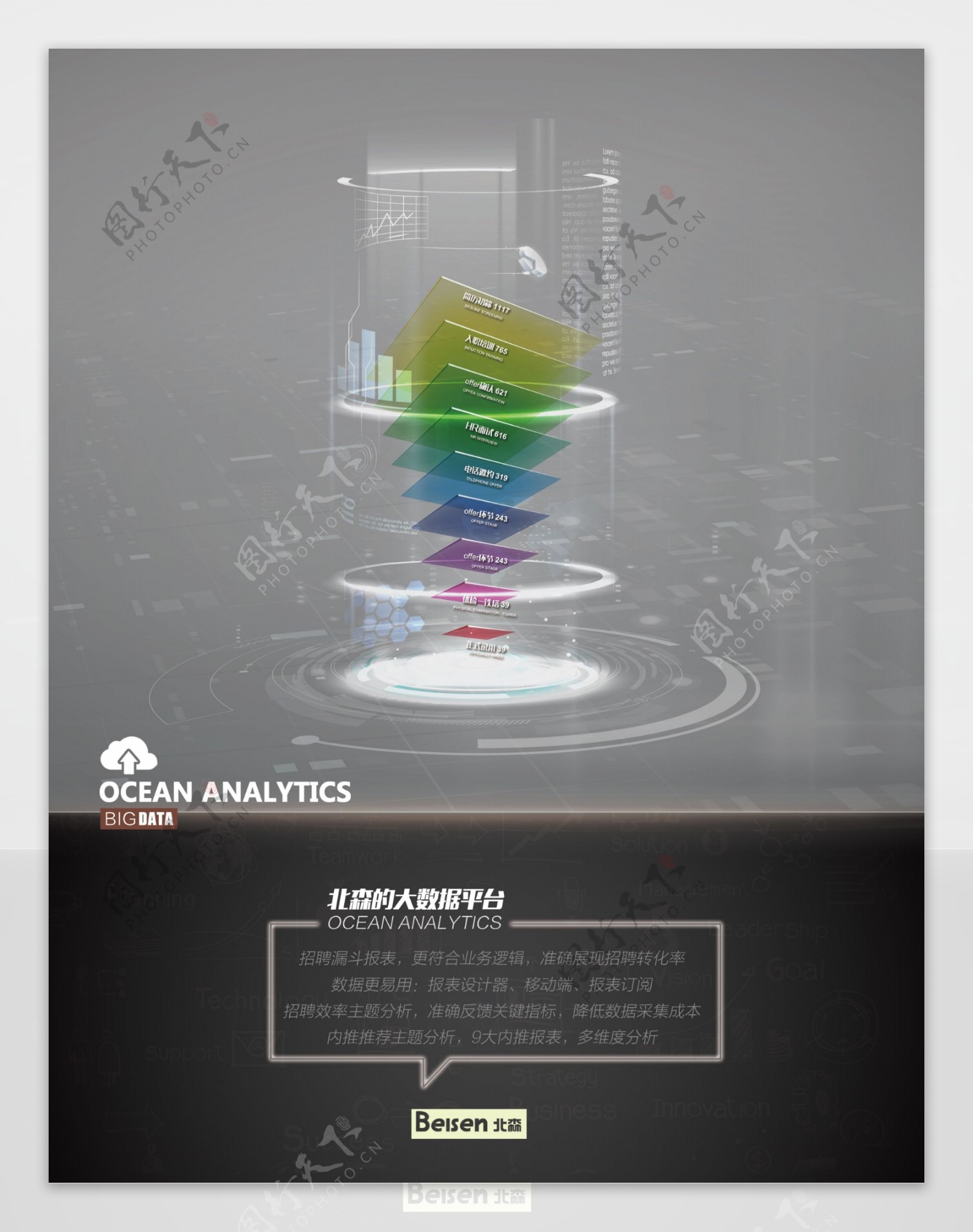 黑灰系列科技风格数据海报设计