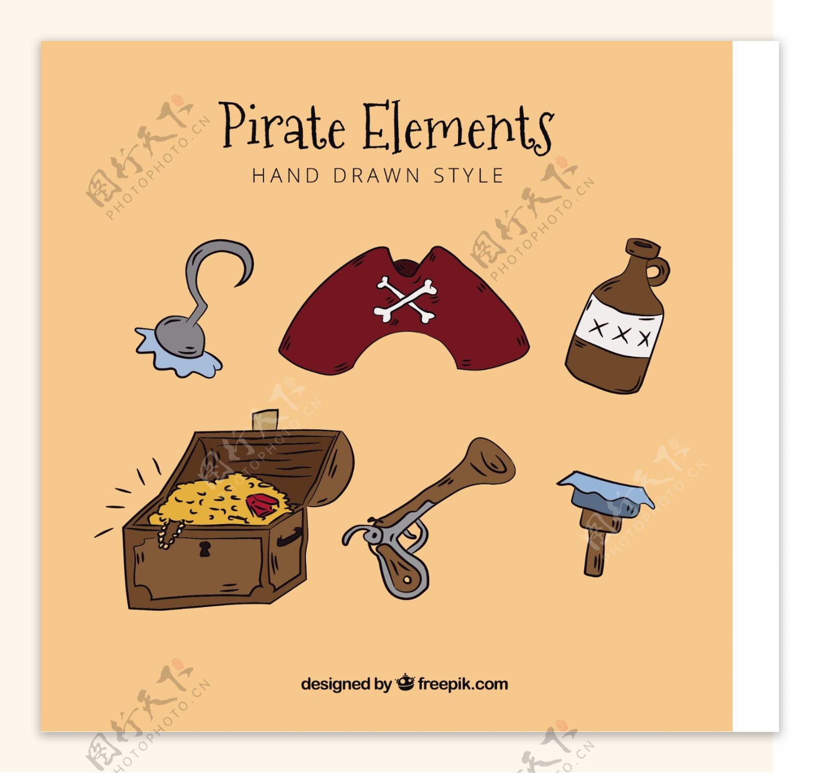 各种海盗元素装饰图标