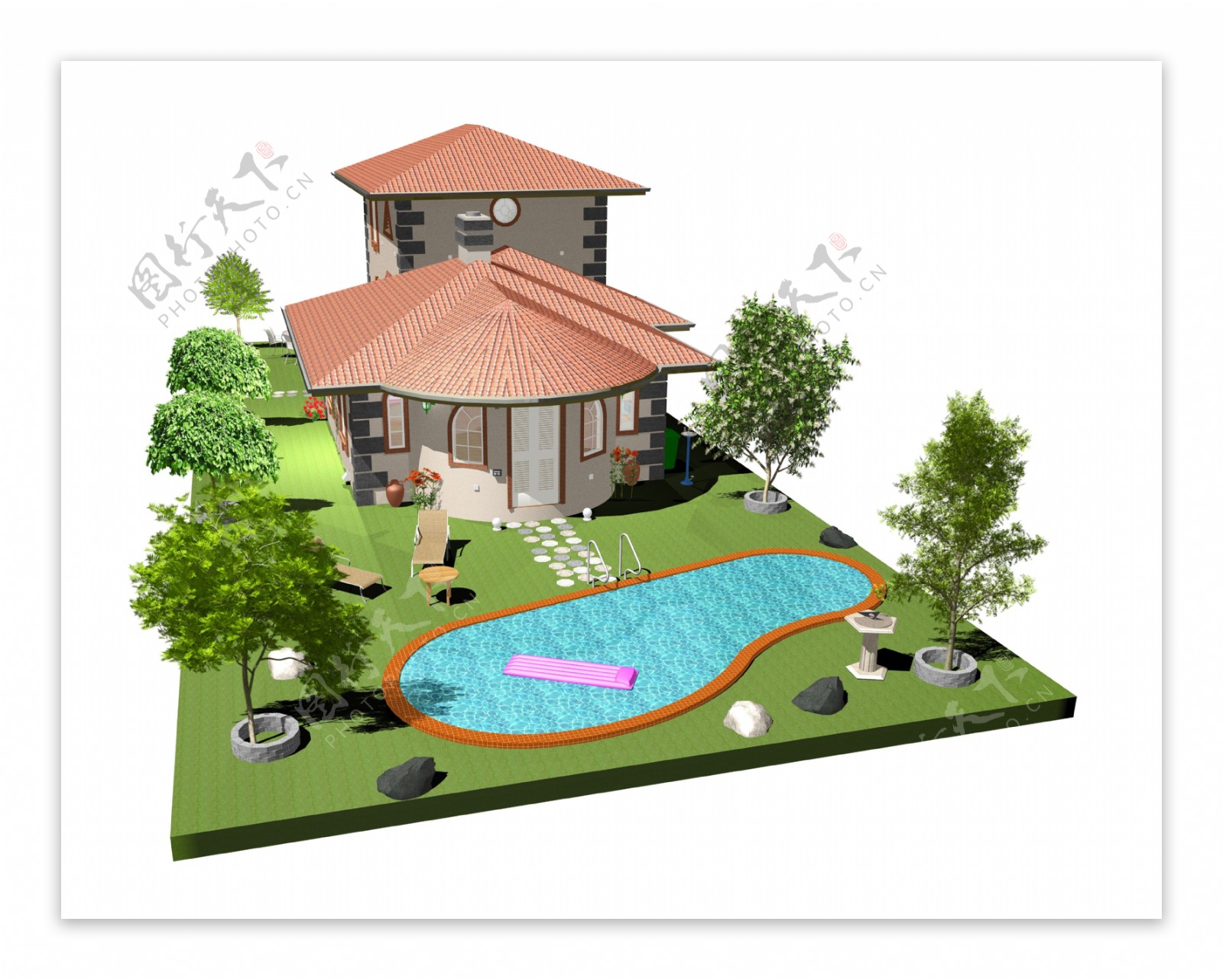 3D豪华别墅模型图片