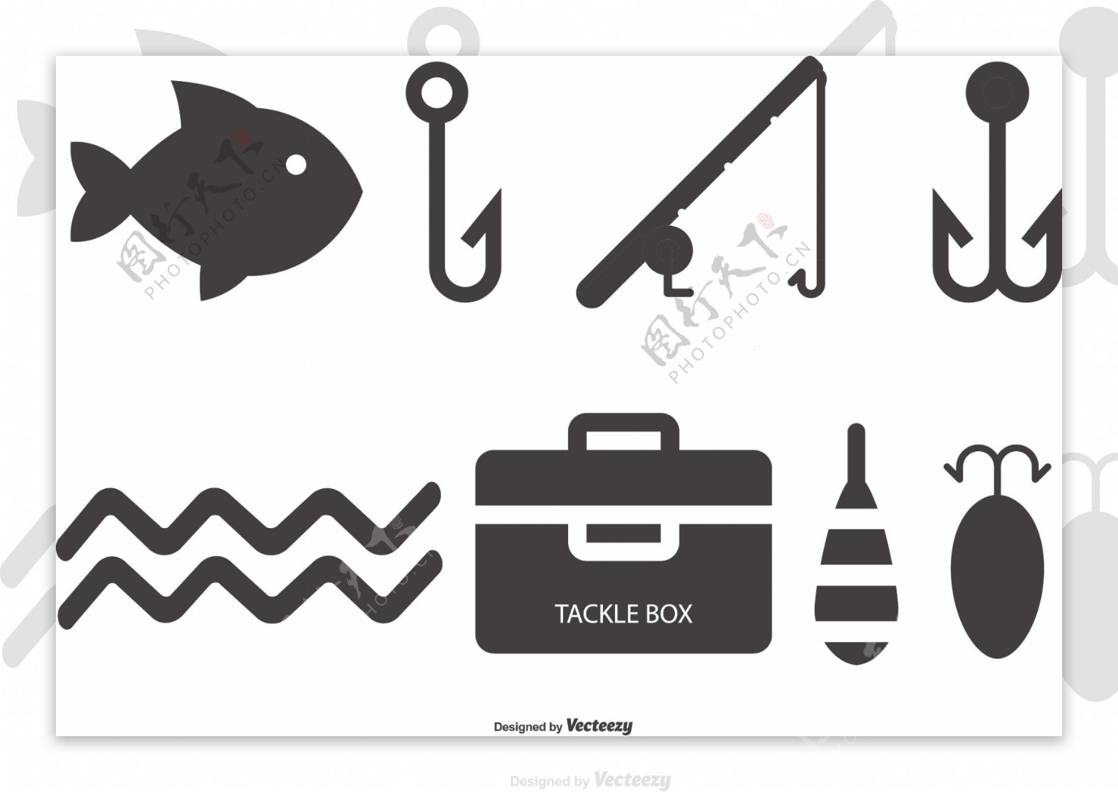 扁平钓鱼素材图标
