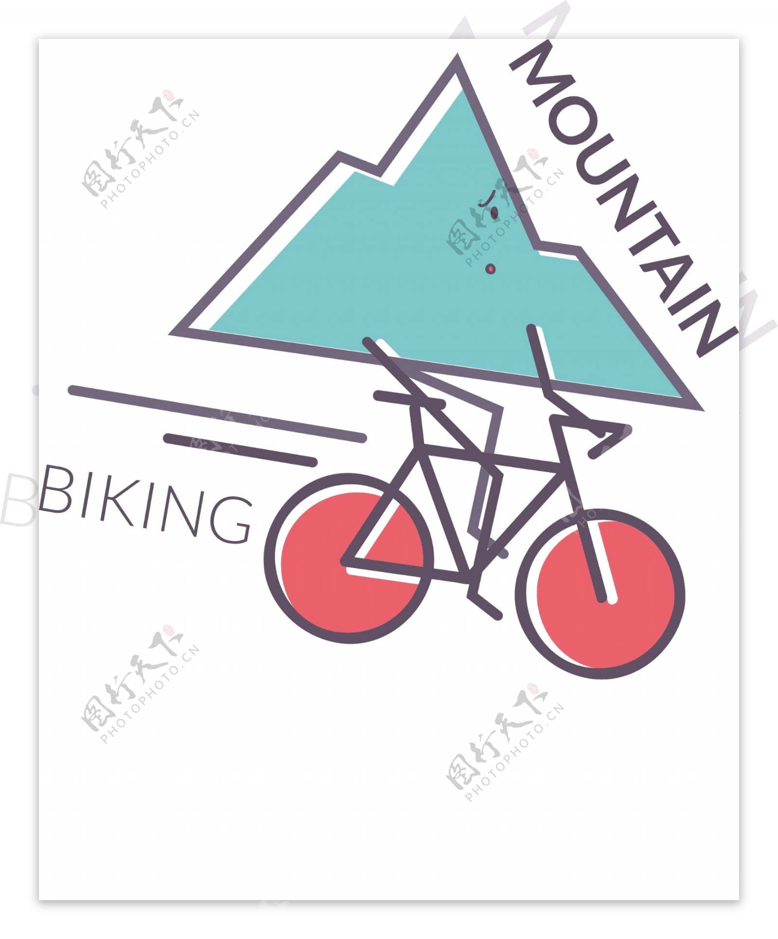 卡通自行车印刷矢量素材源文件