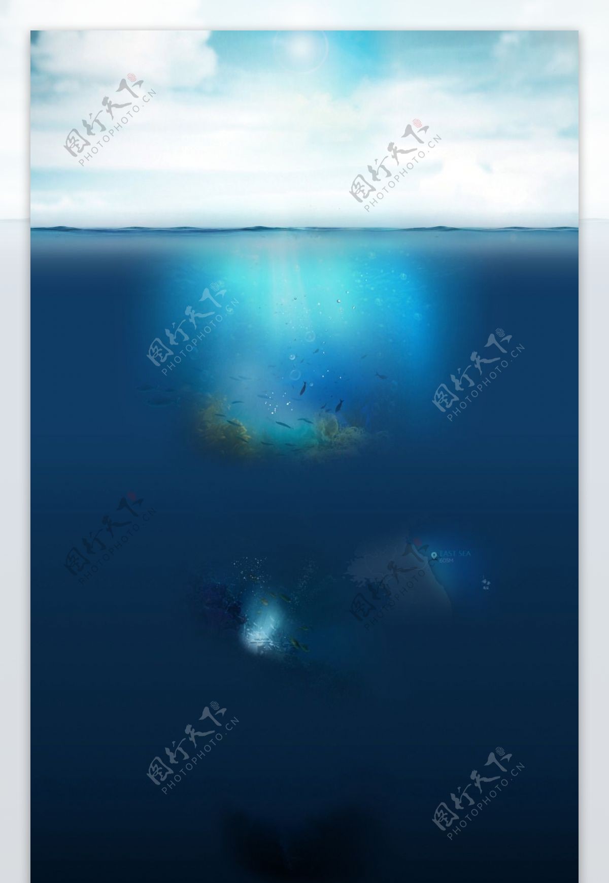 美丽的海洋淘宝海报背景
