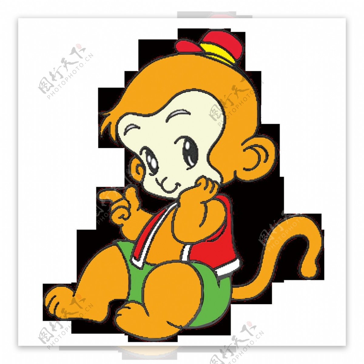唯美卡通可爱猴子素材