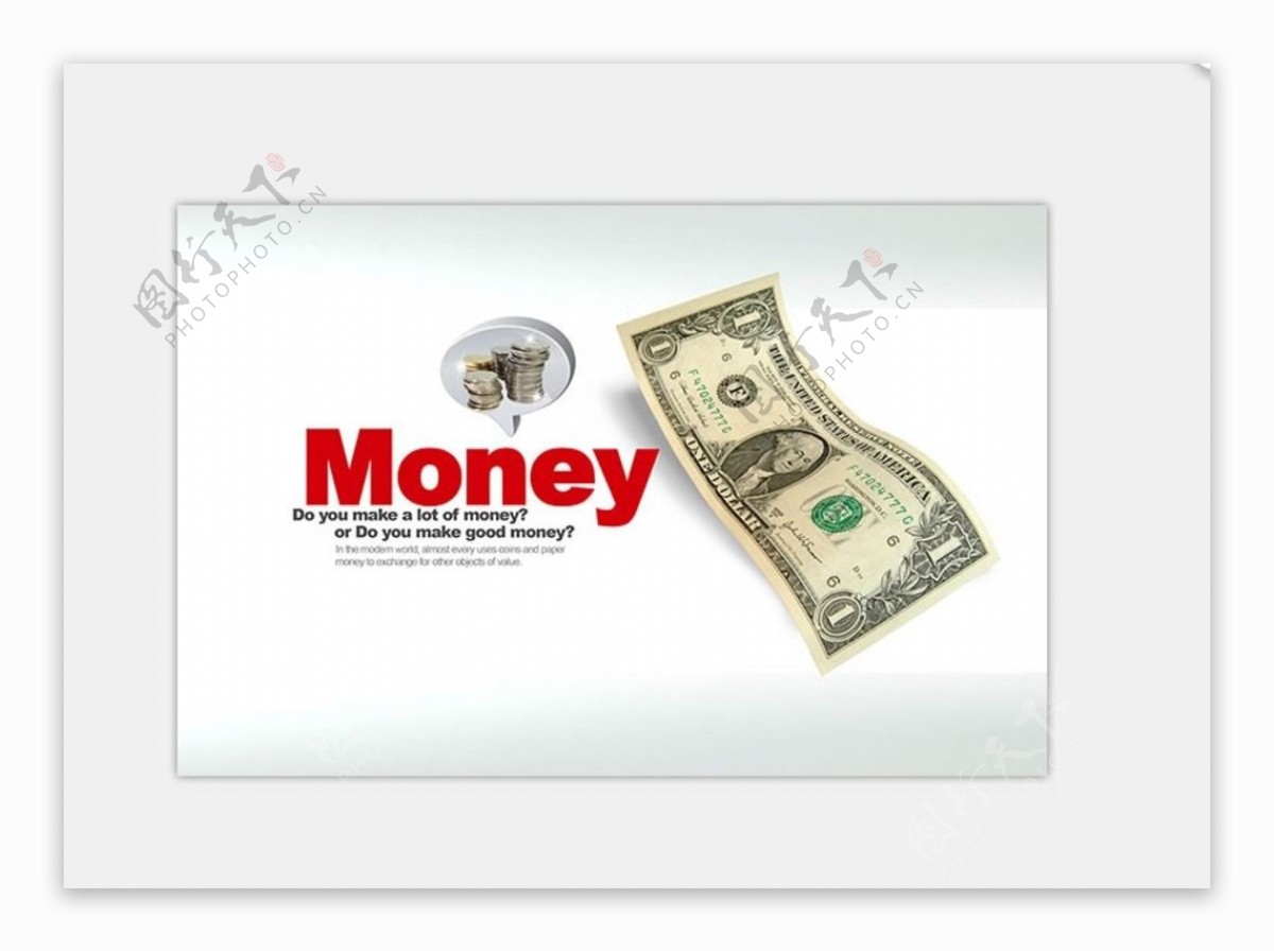 美元钱币创意平面设计素材