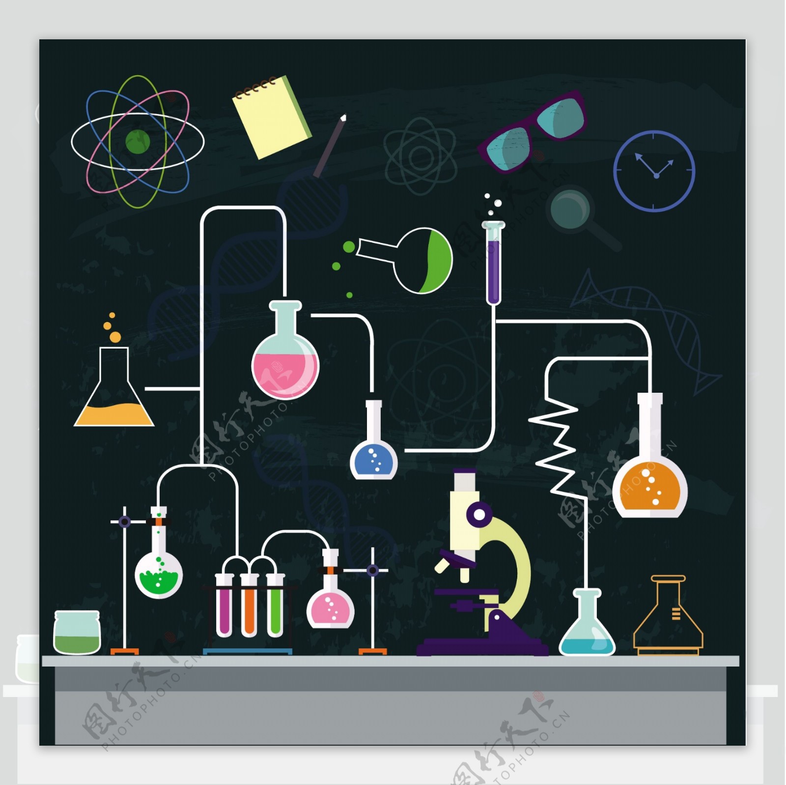 化学实验室矢量图