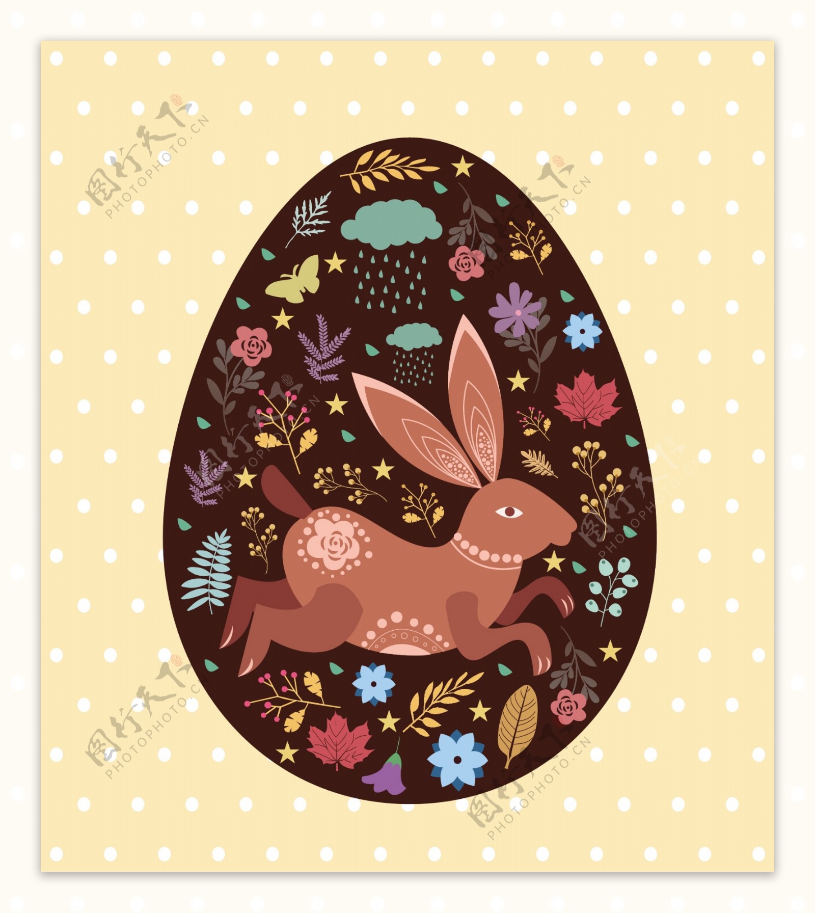 鸡蛋型彩绘背景图