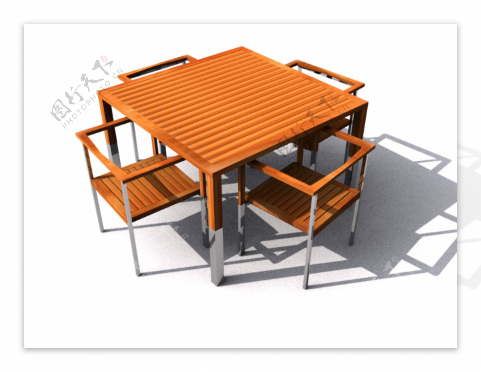 户外餐桌椅3D模型