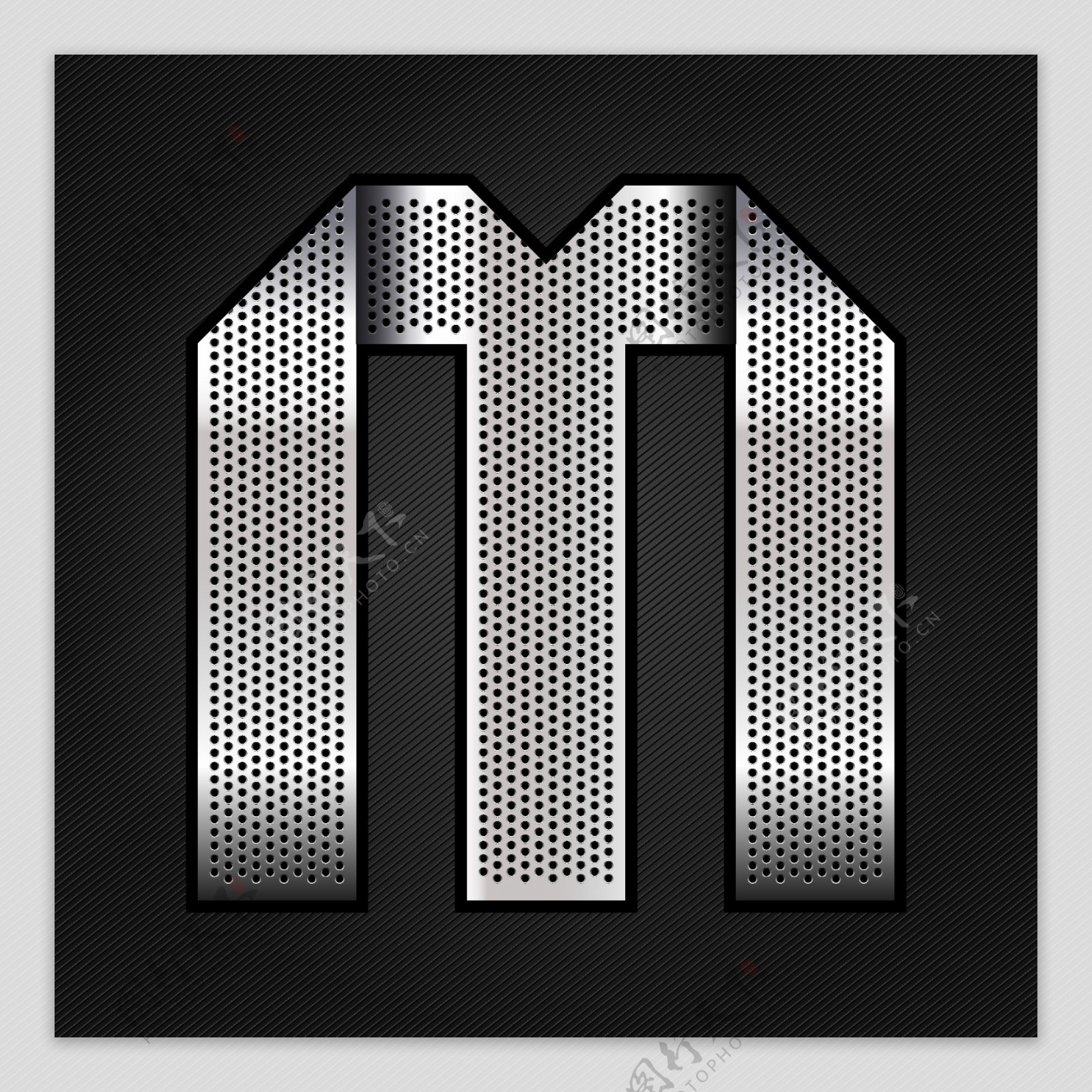 金属字M设计