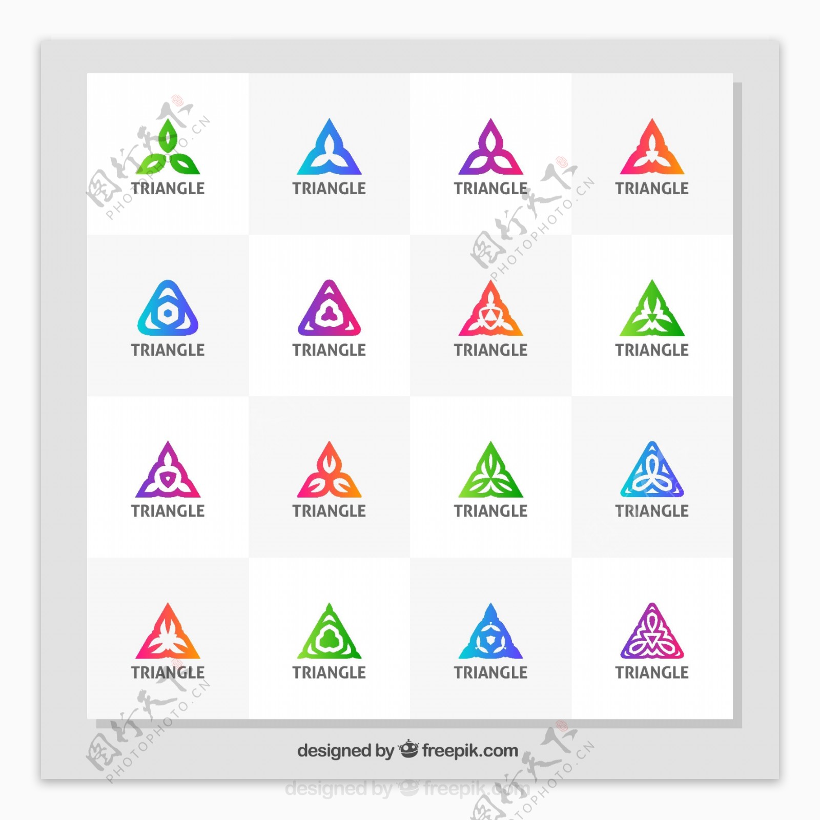 彩色三角形标志