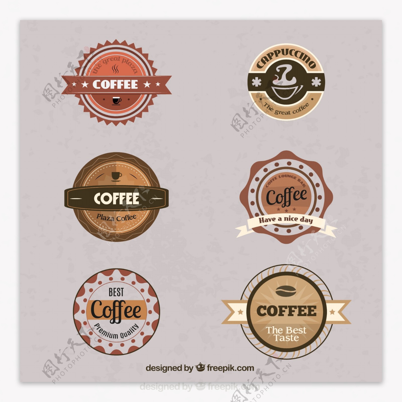 复古咖啡徽章