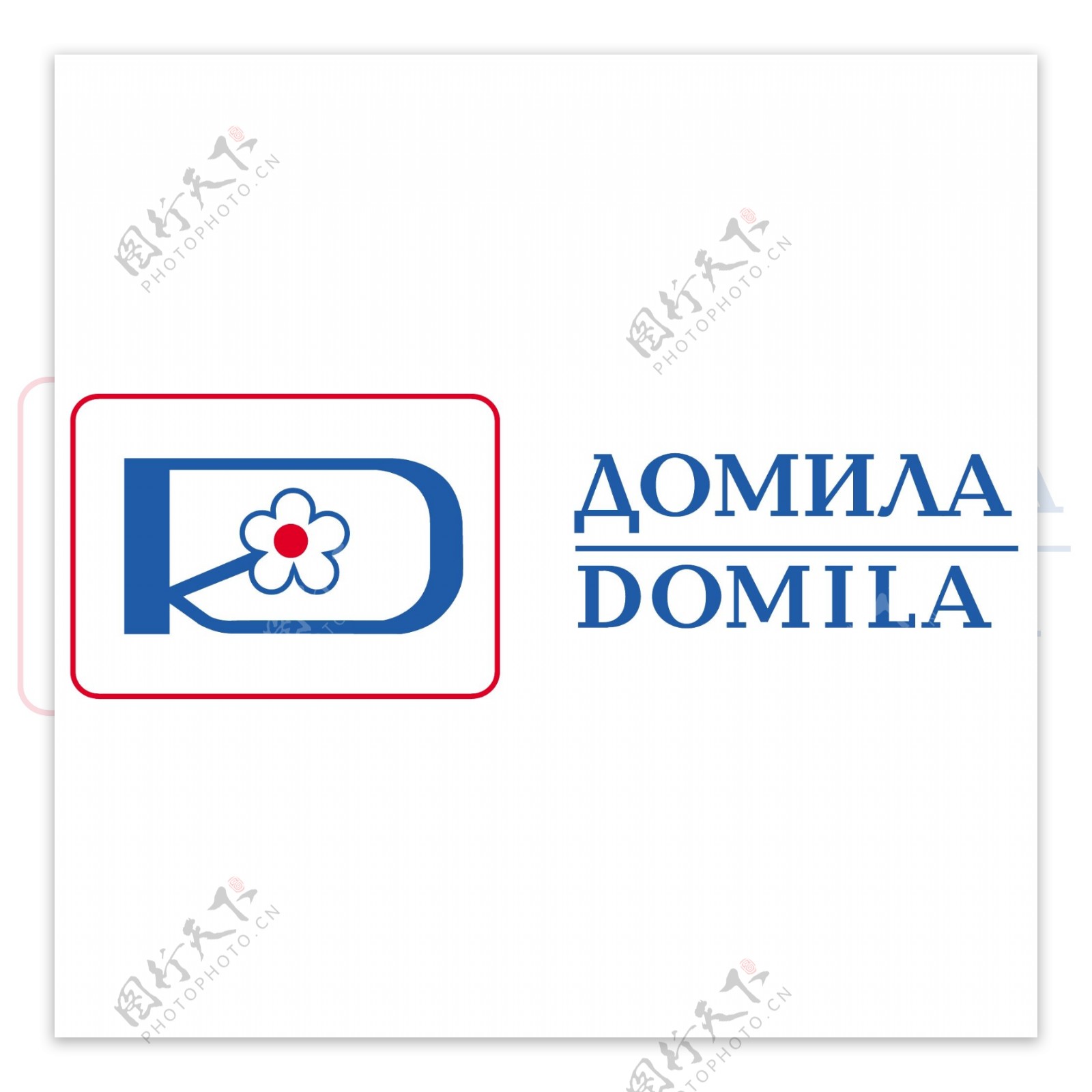 蓝色小花朵图标logo设计