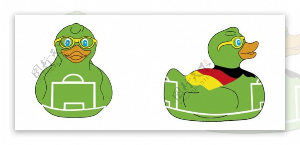可爱的洗澡眼镜小鸭子玩具设计稿