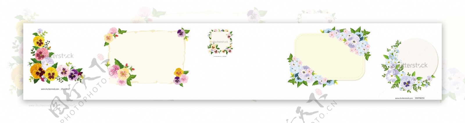 手绘花卉边框素材