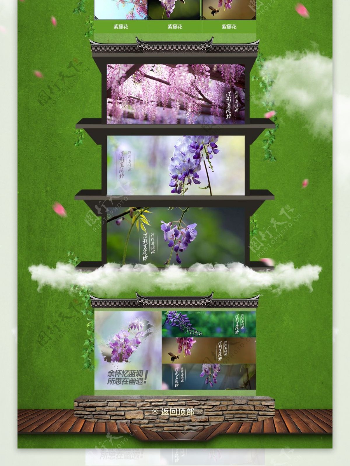 紫藤春天春季主题模板