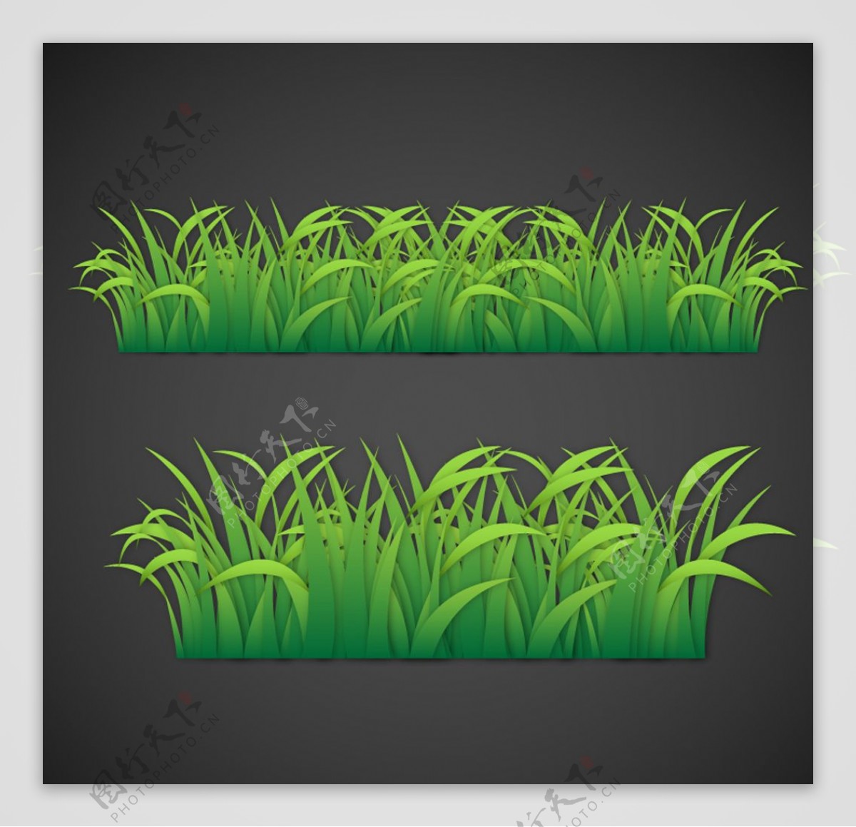 绿色草丛设计矢量模板