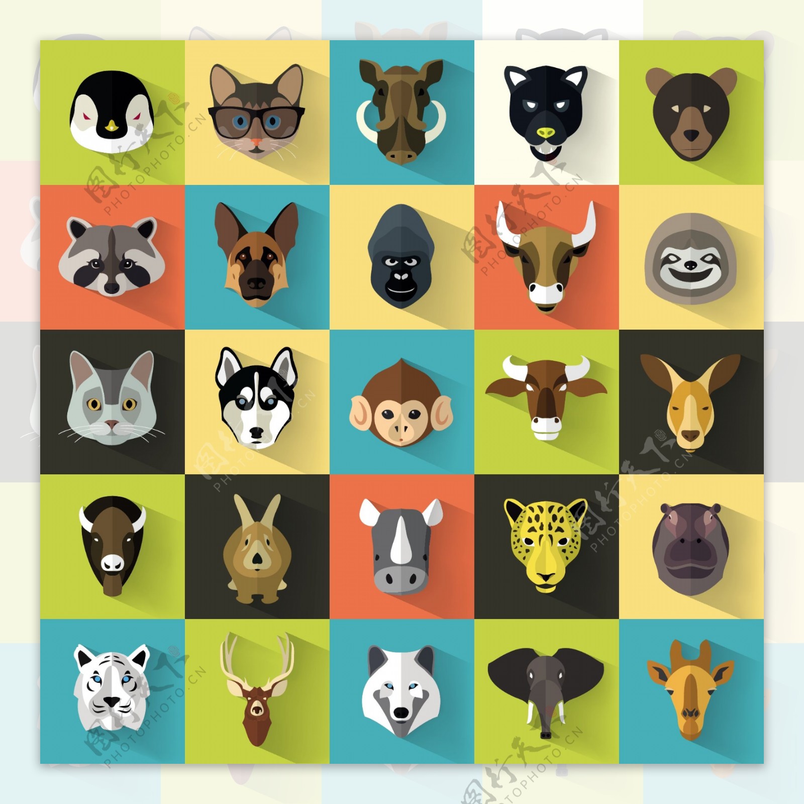 动物卡通图标设计源文件