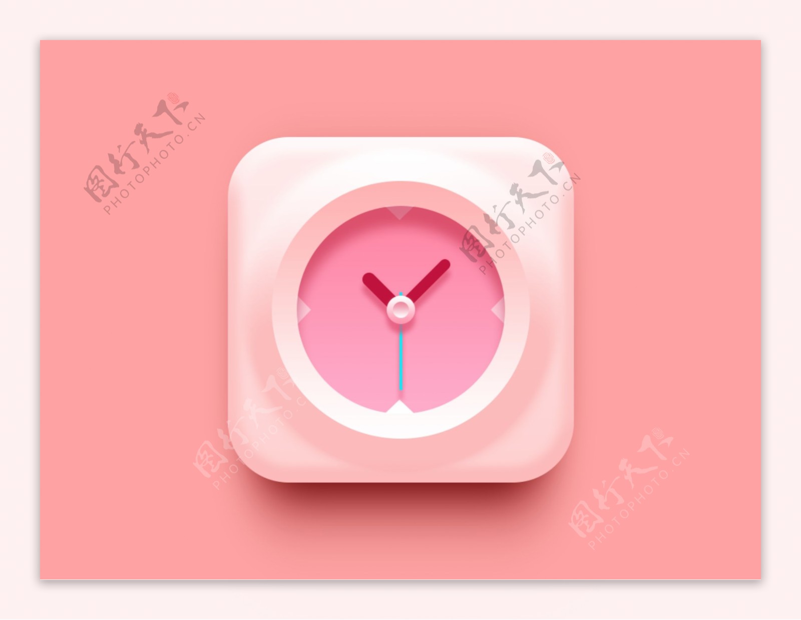 临摹练习时钟变粉色图标icon
