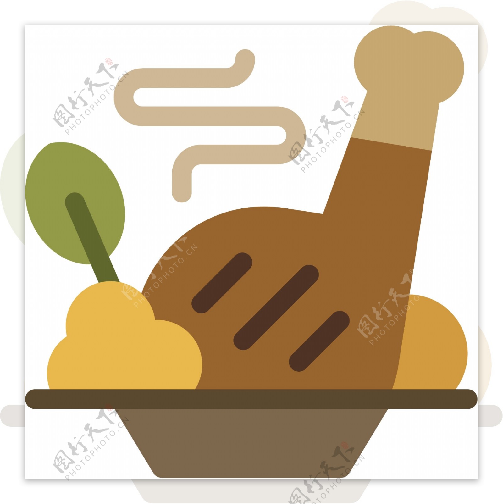 扁平美食icon图标