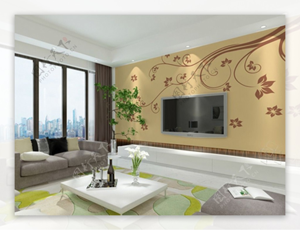 欧式风格卧室壁纸装饰设计图片_装信通网效果图
