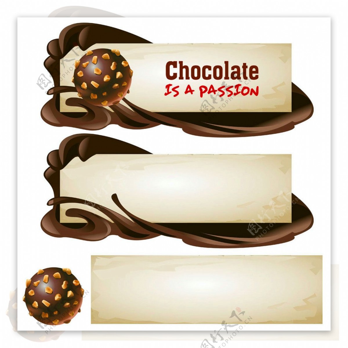 巧克力球横幅标签图片