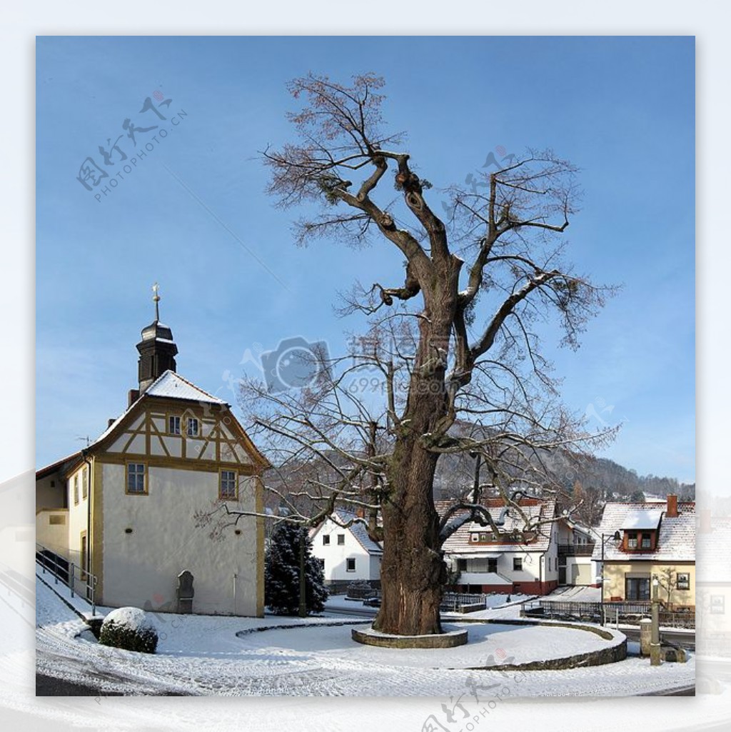 冬天里的德国村庄