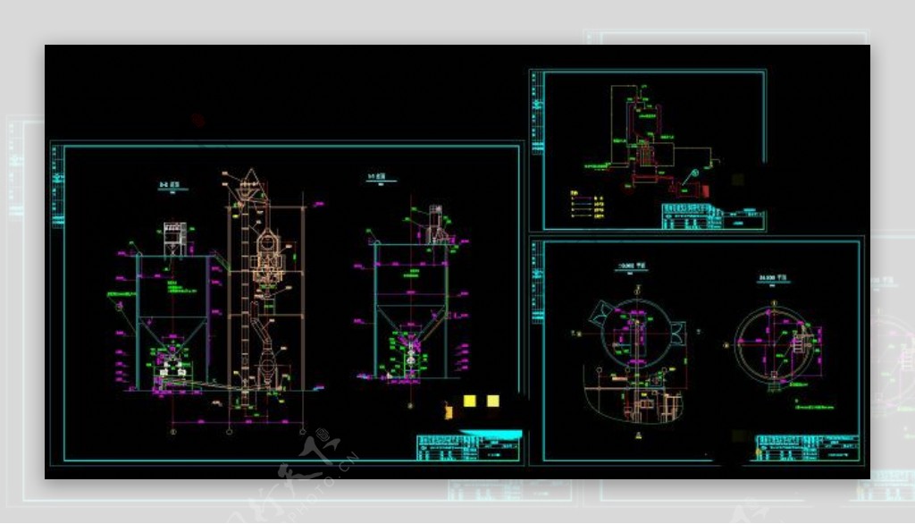斗提机粉煤灰库CAD机械图纸