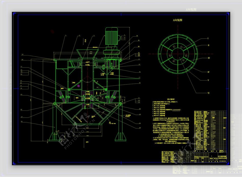 熟料圆锥式破碎机装配图cad机械工业图纸