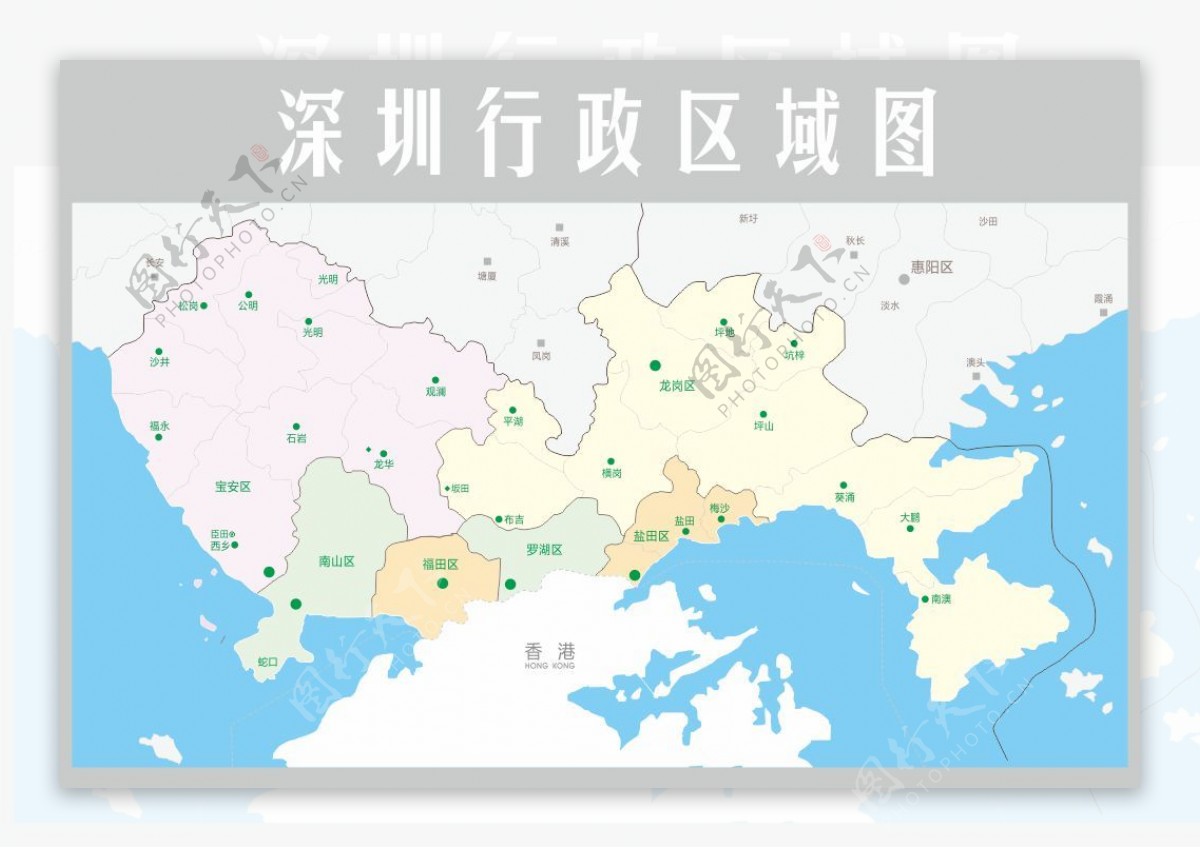 深圳行政区域矢量地图