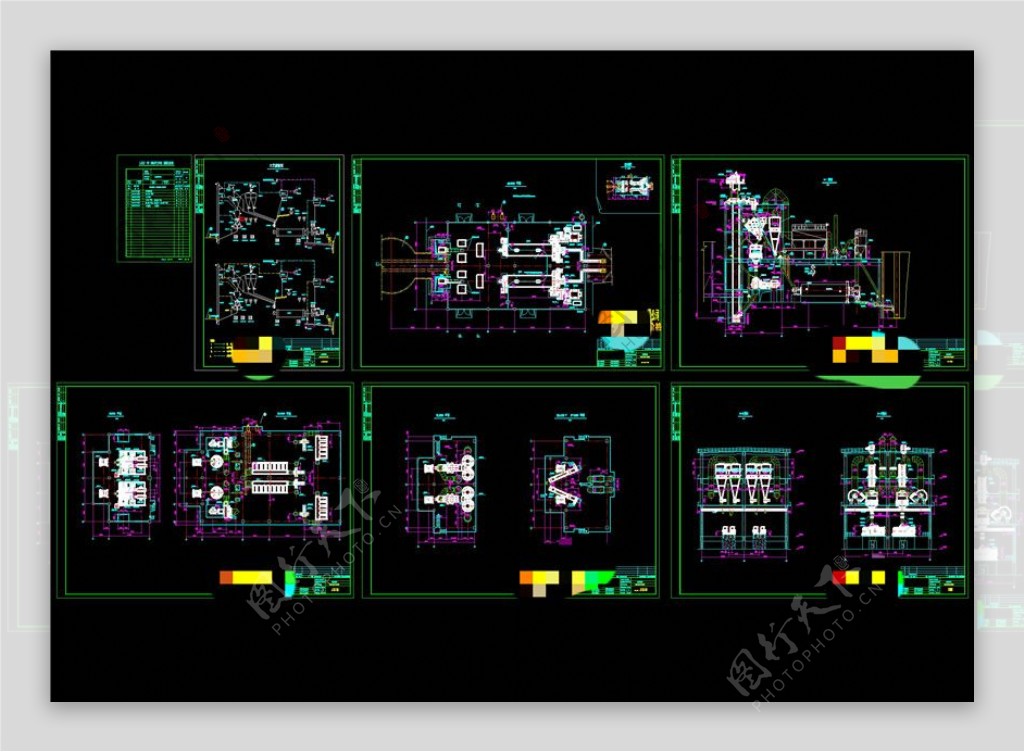 水泥粉磨站全套布置图CAD机械图纸