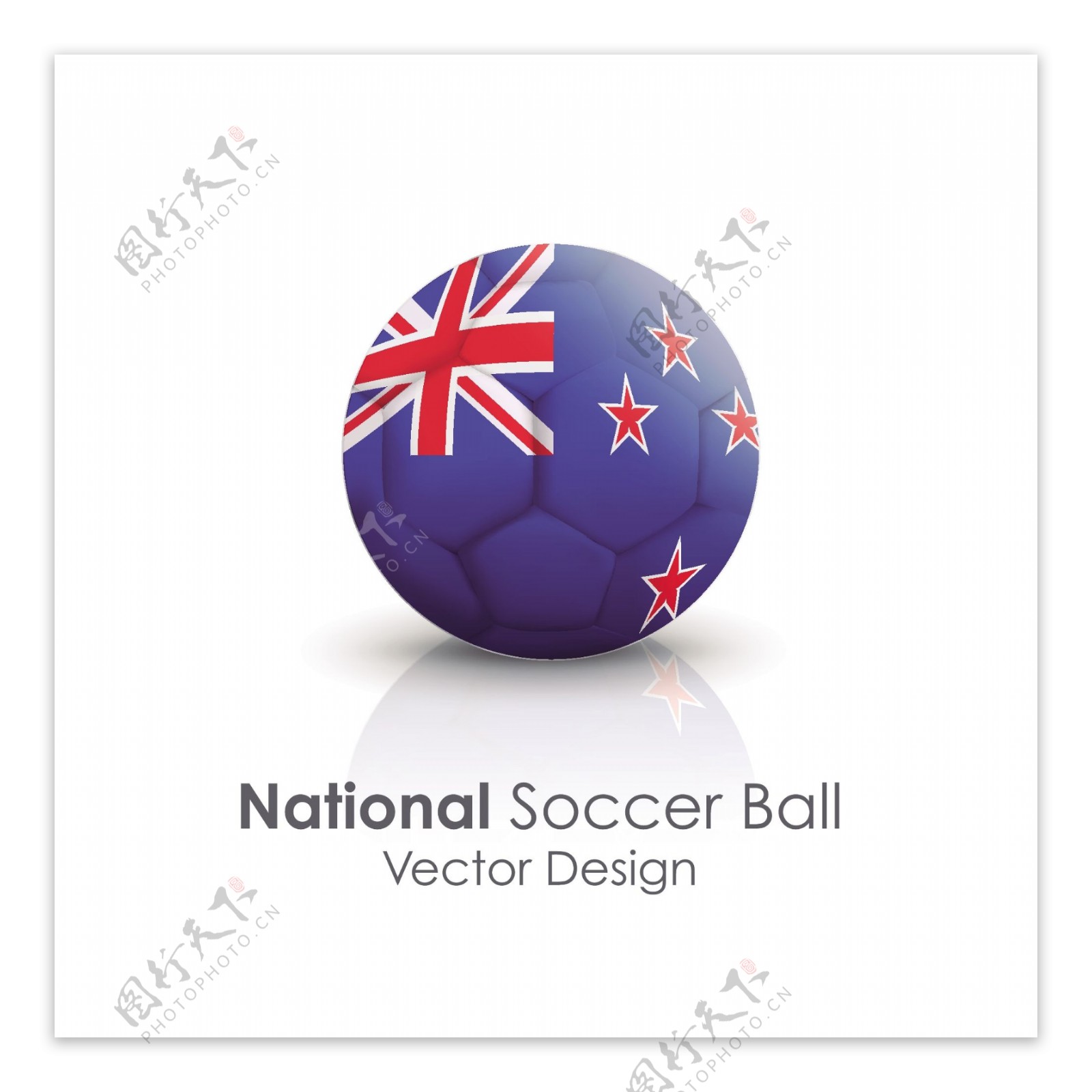 新西兰国旗足球贴图矢量素材