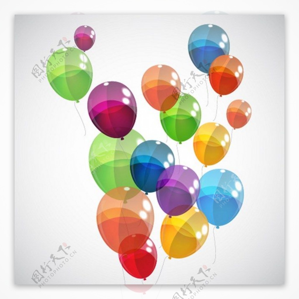 漂亮彩色气球元素矢量图