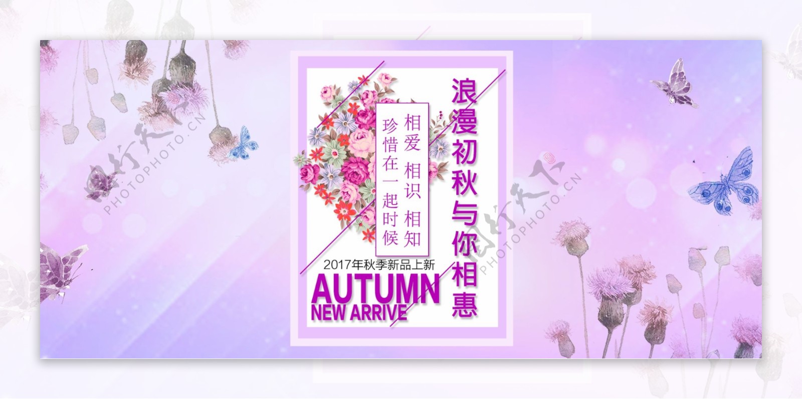 淘宝京东浪漫秋季女装促销海报banner