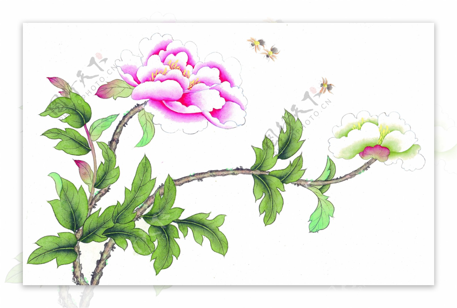 花卉蜜蜂油画图片