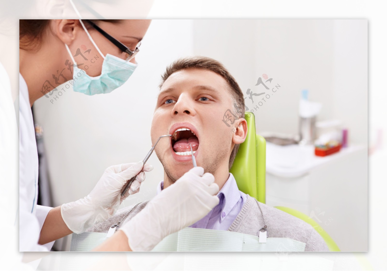 牙科牙医检查图图片