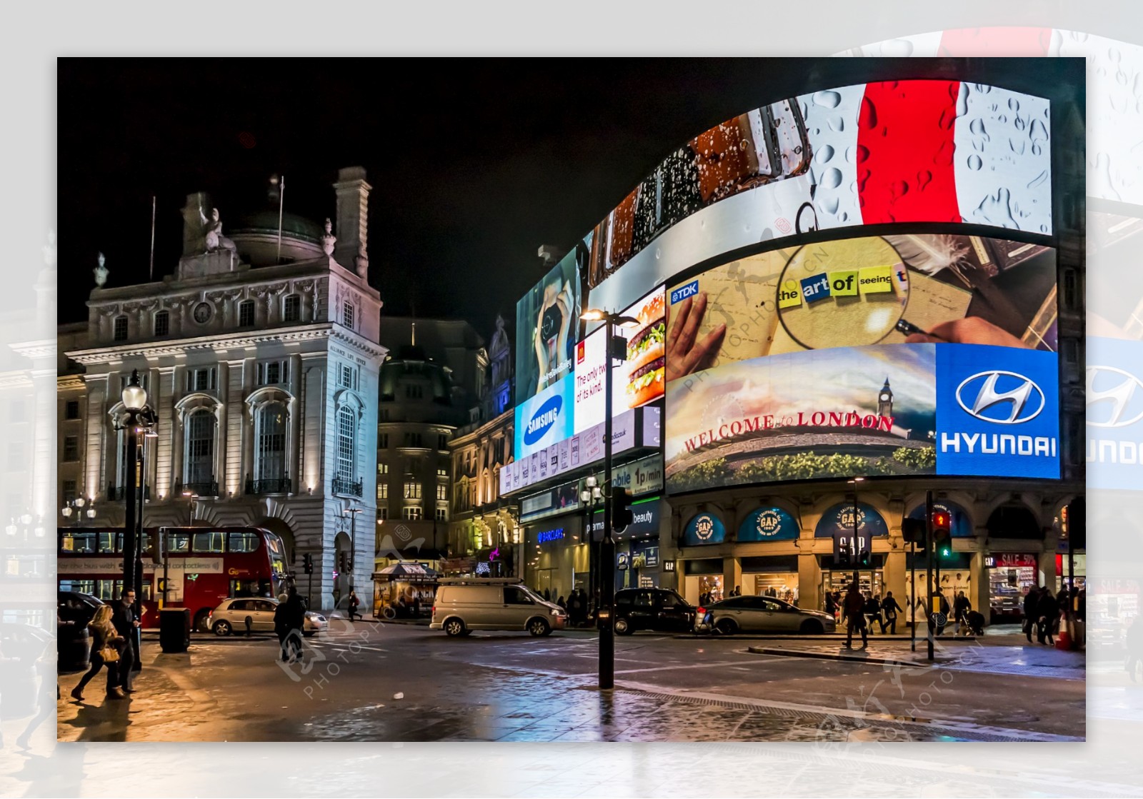 夜晚的伦敦街头图片