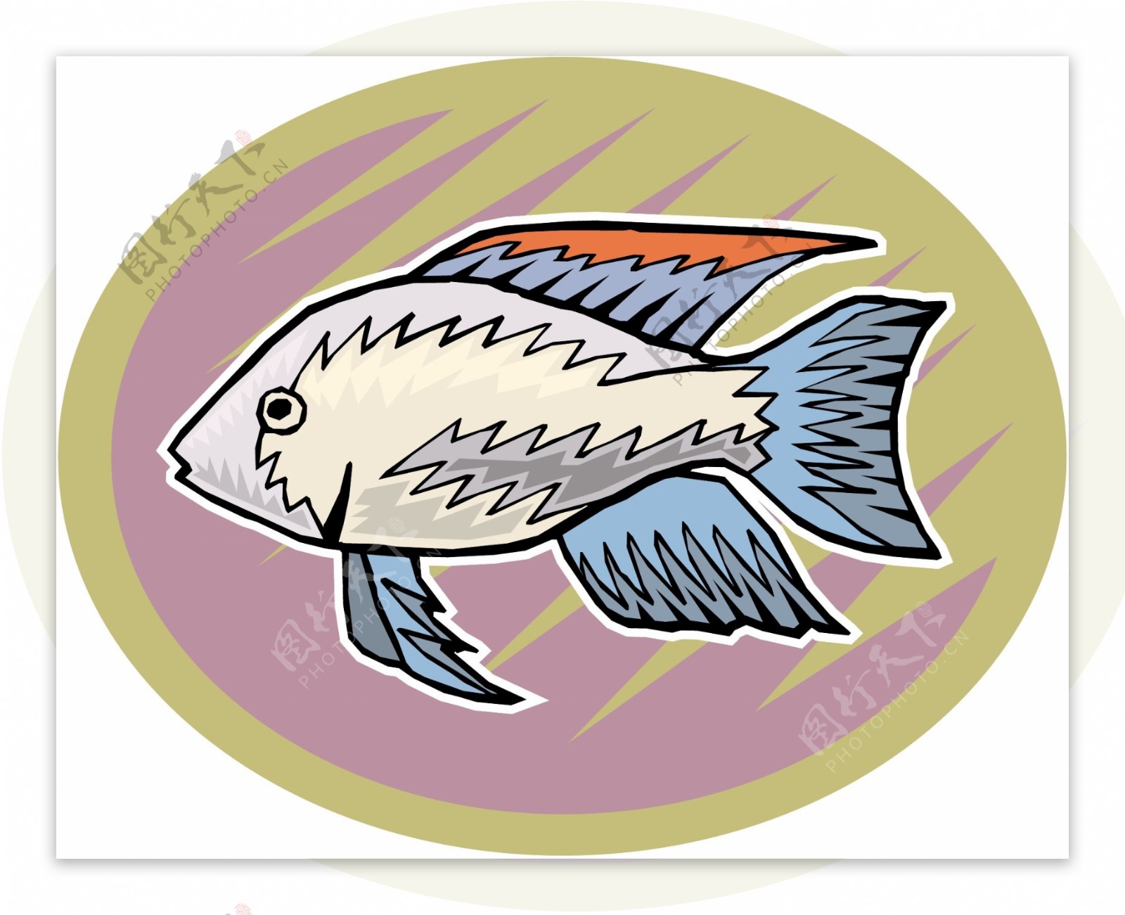 五彩小鱼水生动物矢量素材EPS格式0150