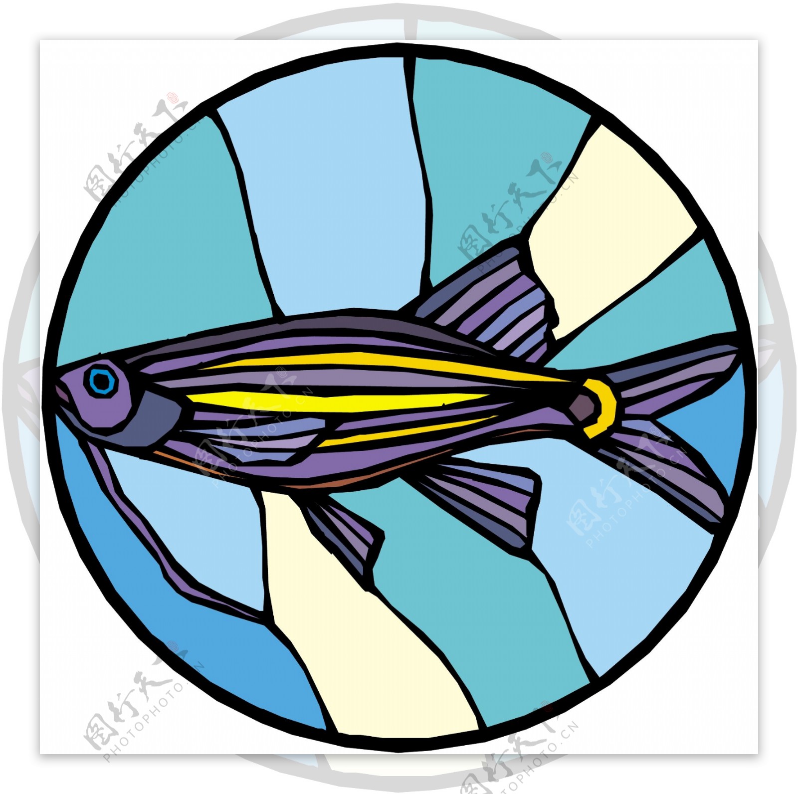 五彩小鱼水生动物矢量素材EPS格式0173