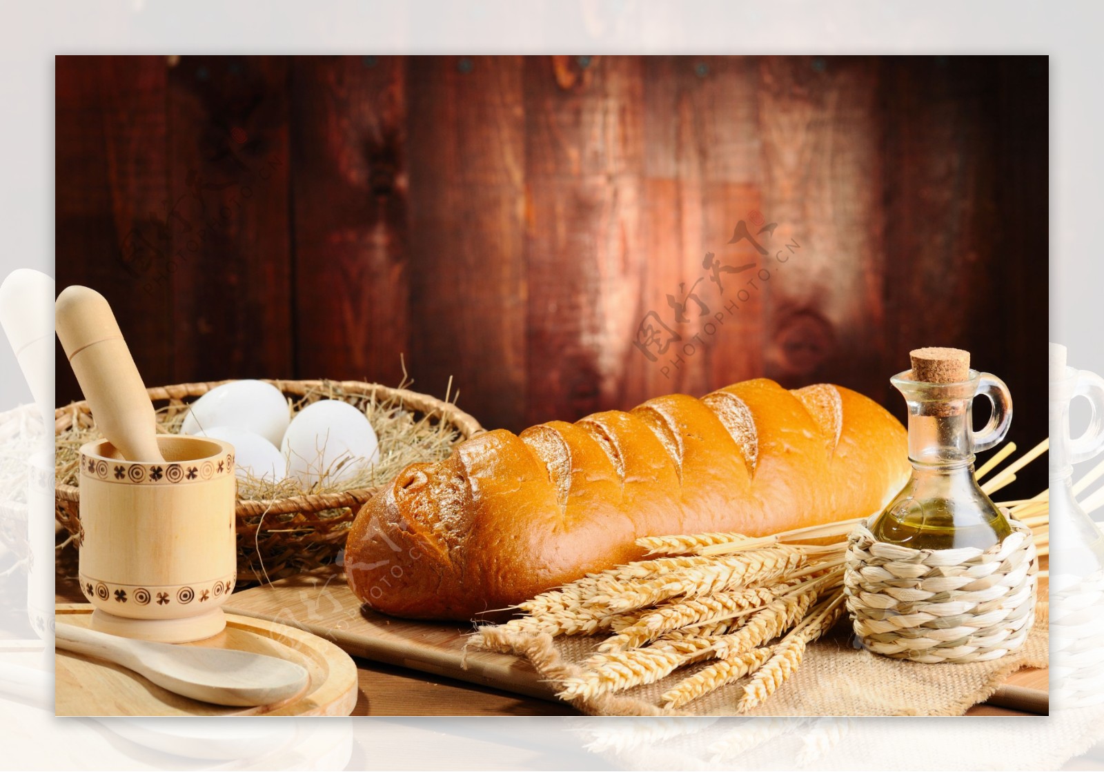 麦穗与面包图片
