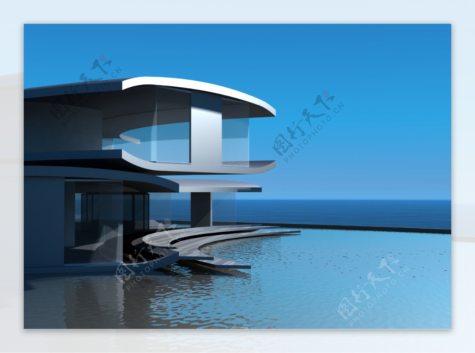 海边建筑效果图图片