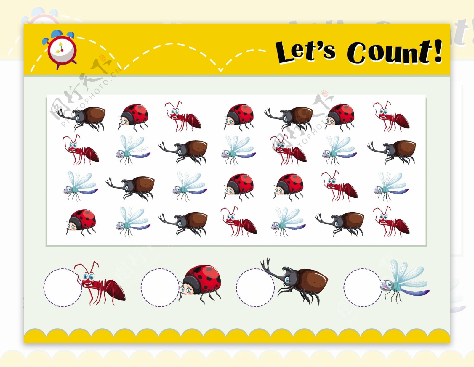 昆虫计数图解游戏模板
