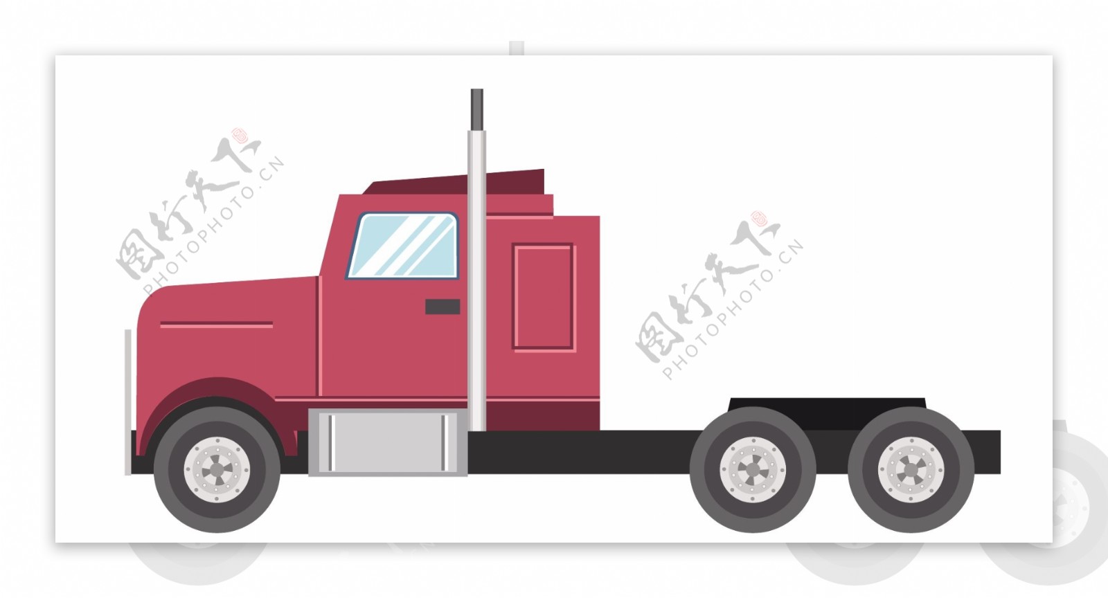红色小型运货车EPS